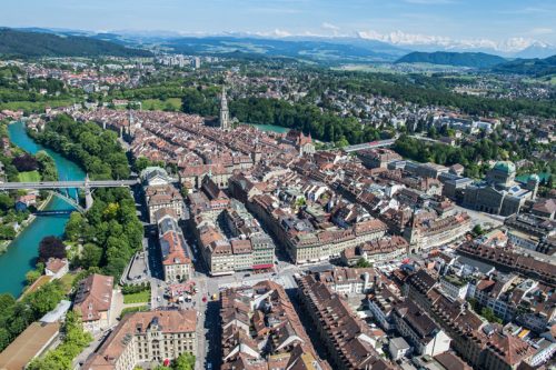 Bern, Luftaufnahme, Alpen, Altstadt